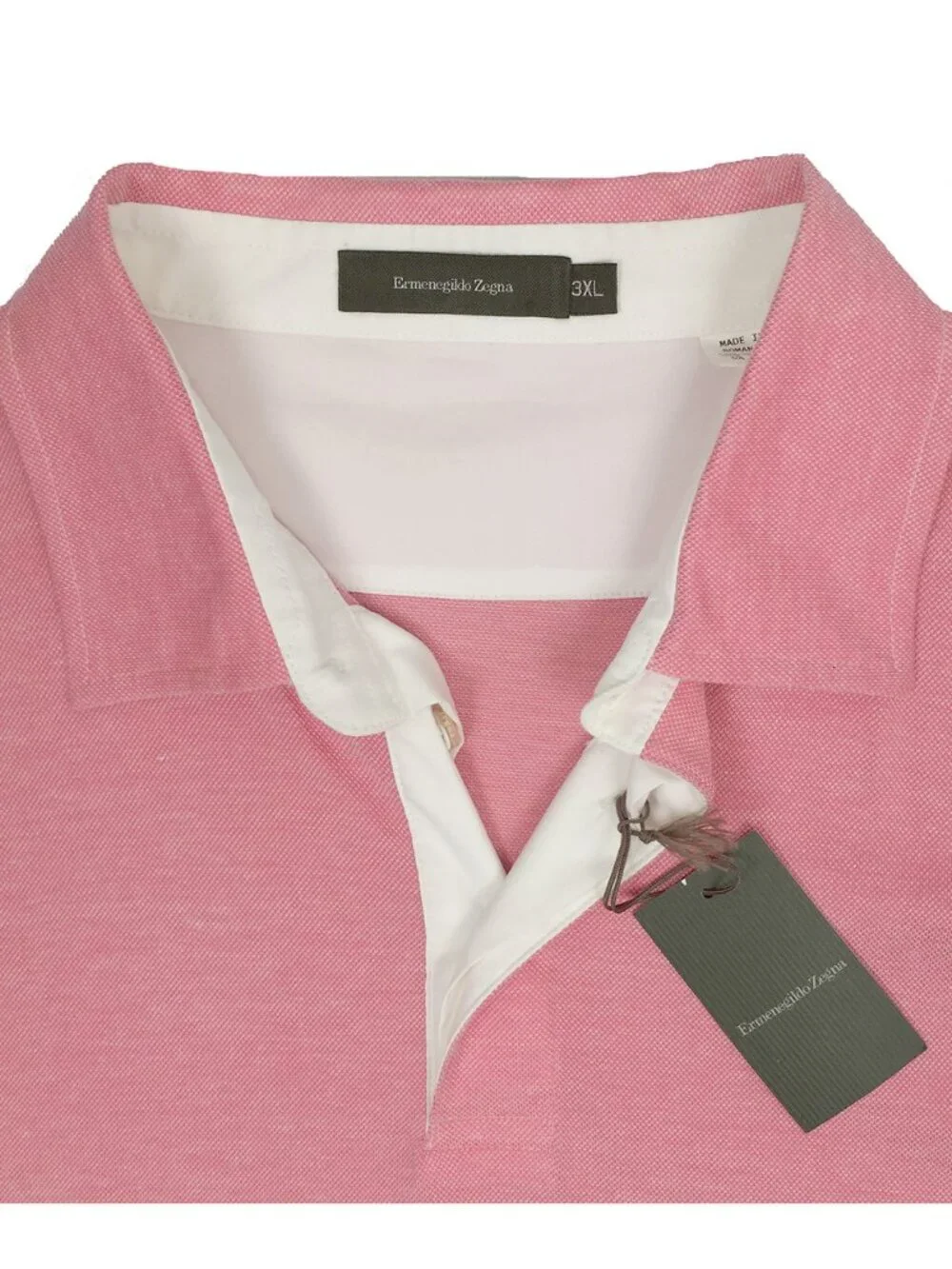 NEW $435 Ermenegildo Zegna Polo Shirt!  3XL Pink  Cotton & Tencel